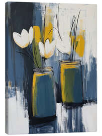 Canvas print Three white tulips - DejaReve