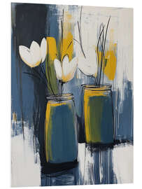 Hartschaumbild Drei weiße Tulpen