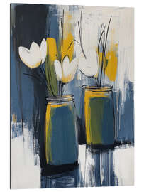Gallery print Three white tulips