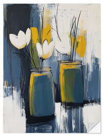 Naklejka na ścianę Three white tulips