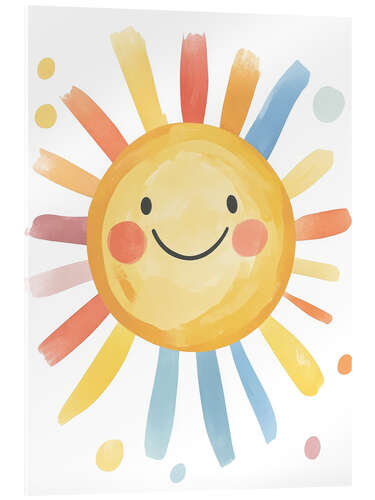 Acrylic print Cute smiling sun