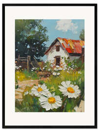 Gerahmter Kunstdruck Gemütliches Bauernhaus
