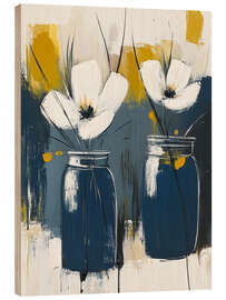 Quadro de madeira Two white flowers