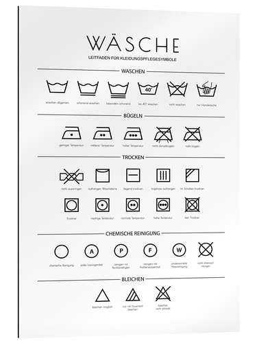 Cuadro de plexi-alu Anweisungen für die Wäsche