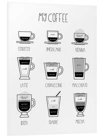 Foam board print My Coffee - Martina illustration
