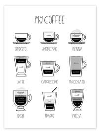 Wall print My Coffee - Martina illustration