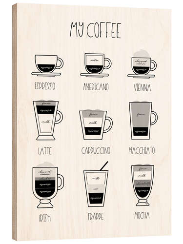 Tableau en bois My Coffee
