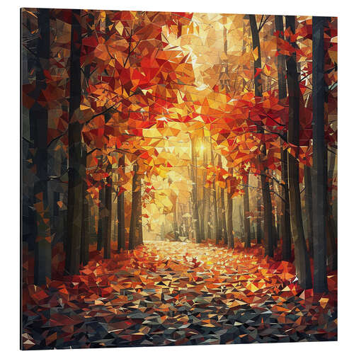 Alubild Herbstwald