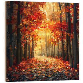 Holzbild Herbstwald - Maria Tuzhilkina