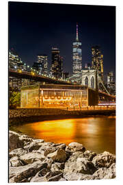 Stampa su alluminio Manhattan Impression from Brooklyn, NY - Melanie Viola