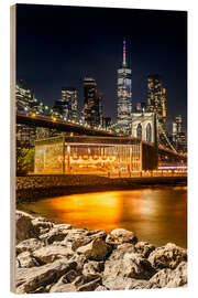 Tableau en bois Manhattan Impression from Brooklyn, NY - Melanie Viola