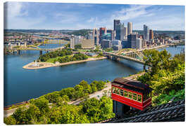 Quadro em tela Pittsburgh Skyline mit Duquesne Incline - Melanie Viola