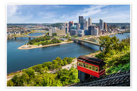 Stampa Pittsburgh Skyline mit Duquesne Incline - Melanie Viola