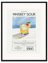 Plakat artystyczny premium w ramie Classic Cocktails: Whiskey Sour, 1860