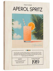 Tableau en bois Classic Cocktails: Aperol Spritz, 1919