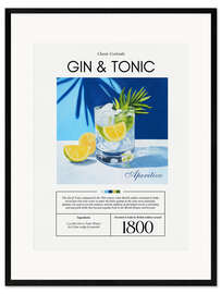 Plakat artystyczny premium w ramie Classic Cocktails: Gin and Tonic