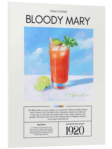 Foam board print Classic Cocktails: Bloody Mary, 1920