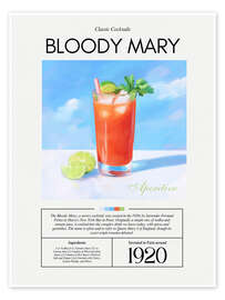 Póster Classic Cocktails: Bloody Mary, 1920