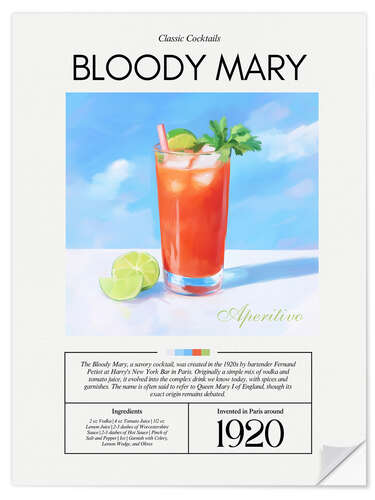 Wandsticker Classic Cocktails: Bloody Mary, 1920