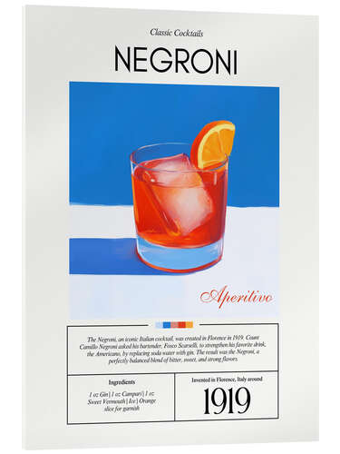 Acrylic print Classic Cocktails: Negroni, 1919