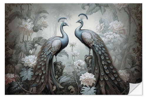 Vinilo para la pared Peacock Mystic Jungle