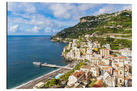 Aluminium print View of Minori on the Amalfi Coast in Italy