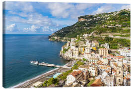 Canvas print View of Minori on the Amalfi Coast in Italy