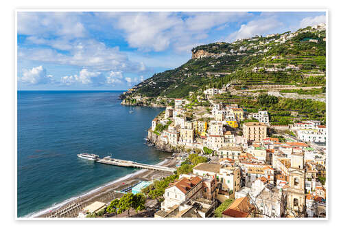 Plakat View of Minori on the Amalfi Coast in Italy