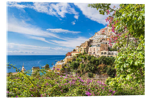 Akrylbilde View of Positano on the Amalfi Coast, Italy