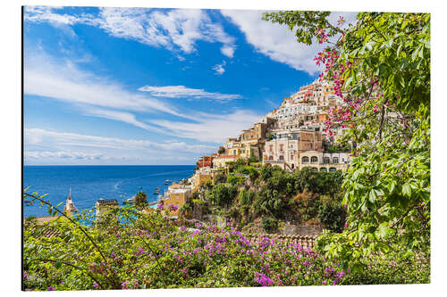 Aluminium print View of Positano on the Amalfi Coast, Italy