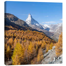 Canvastavla Matterhorn and larches in autumn - Jan Christopher Becke