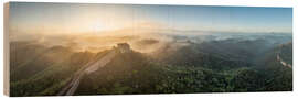 Holzbild Chinesische Mauer im Sonnenlicht - Jan Christopher Becke