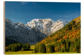 Holzbild Herbstfarben im Karwendel, Österreich - Denis Feiner