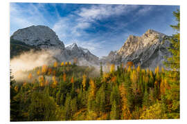 Hartschaumbild Herbststimmung im Karwendel Gebirge, Österreich