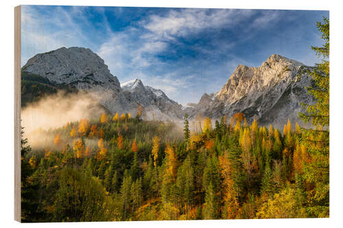 Holzbild Herbststimmung im Karwendel Gebirge, Österreich