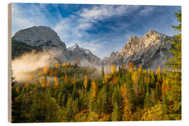 Holzbild Herbststimmung im Karwendel Gebirge, Österreich - Denis Feiner