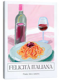 Canvas print Felicità Italiana - Paste, Vino e Amore - Ohkimiko