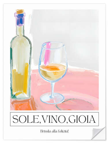 Sisustustarra Sole, Vino, Gioia - To happiness!