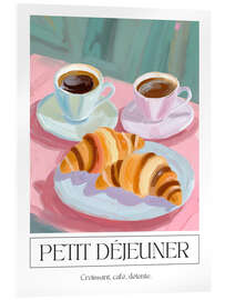 Acrylic print Petit Déjeuner - Croissant, Café, Détente - Ohkimiko