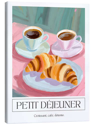 Quadro em tela Petit Déjeuner - Croissant, Café, Détente