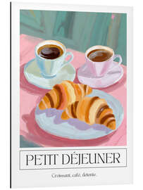 Magnettafel Petit Déjeuner - Croissant, Café, Détente