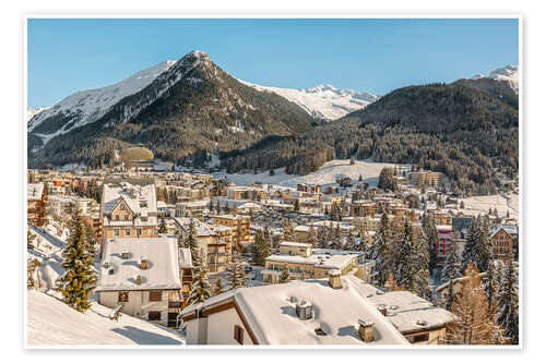 Poster Davos Winterlandschaft, Schweiz