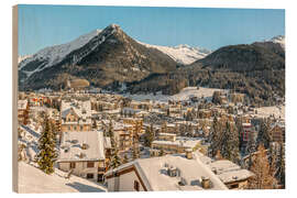 Holzbild Davos Winterlandschaft, Schweiz