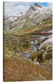 Tableau sur toile Railway at the Bernina Pass, Switzerland - Olaf Protze