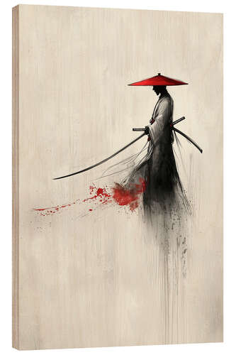 Cuadro de madera Samurai Watercolour I