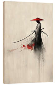 Cuadro de madera Samurai Watercolour I
