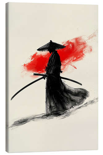 Canvas print Samurai Aquarell II