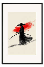 Gerahmter Kunstdruck Samurai Aquarell II