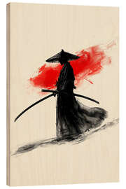 Cuadro de madera Samurai Aquarell II - Durro Art