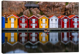 Quadro em tela Colourful houses in Smögen, Sweden